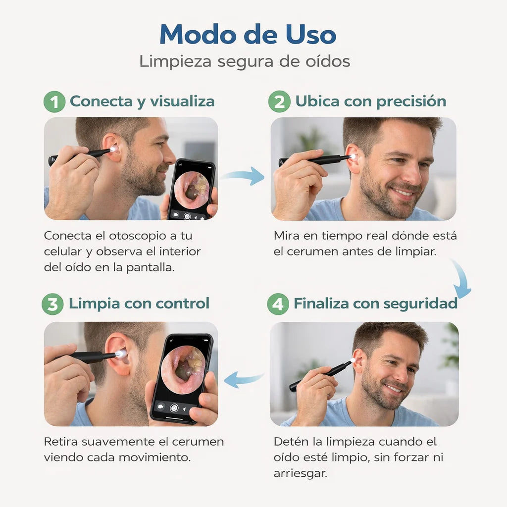 EarlyPro™ — Otoscopio Digital con Cámara HD para Oídos