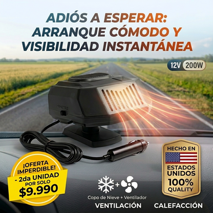 CALEFACTOR ULTRARAPIDO 12V (200W Alta Eficiencia) CALOR AL INSTANTE