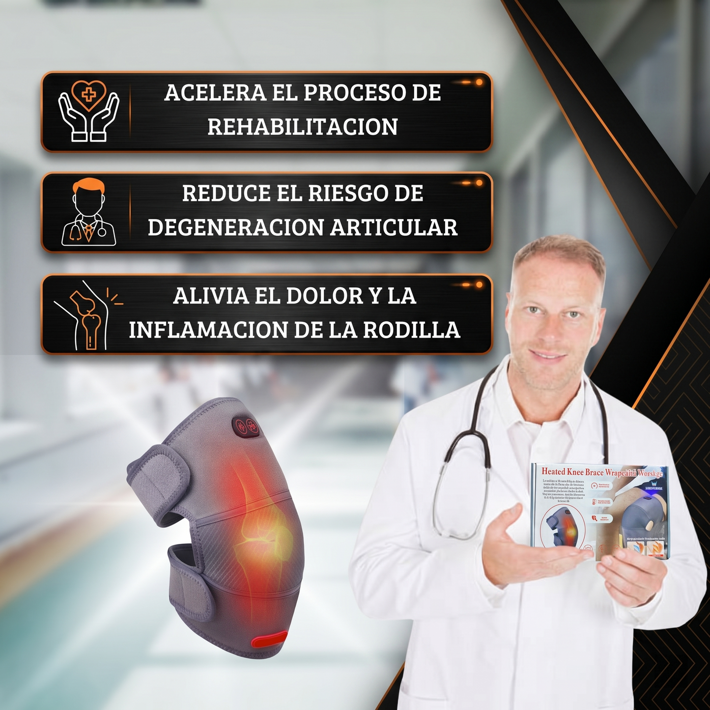 Masajeador de Rodilla Térmico con Vibración Activa